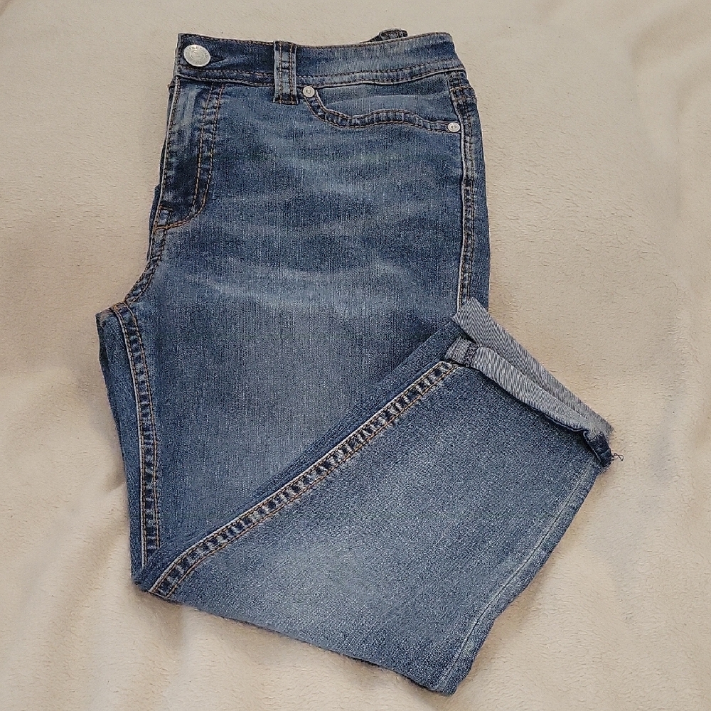 Seven7 Blue Starlette Crop Jeans